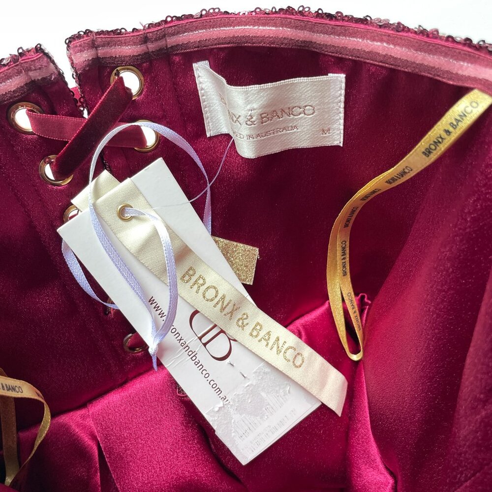 Bronx and Banco Maraya Sequin Corset Midi Dress Size AU 10 US 6 Medium NEW NWT - Picture 5 of 9